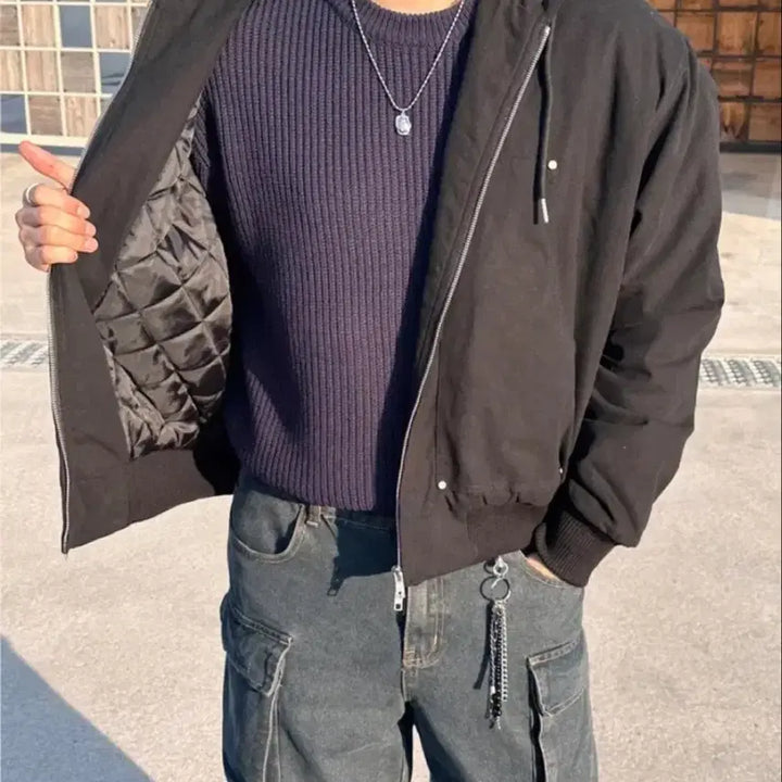 [BUNJANG] Rivet Work Padded Jumper / 새상품 리벳 워크 패딩 점퍼 free(100-105)