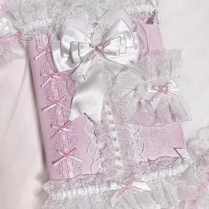 [BUNJANG] A5 Lace Ribbon Binder Toploader / A5 6공 레이스 리본 바인더 다이어리 다꾸 포카 아이돌 덕질 탑로더