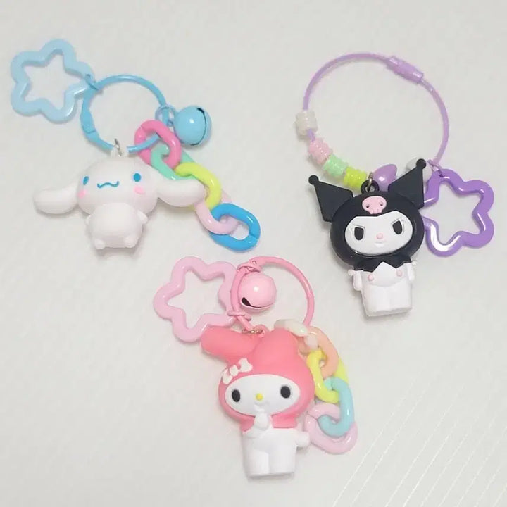 [BUNJANG] Sanrio My Melody Kuromi Cinnamoroll Keyring Set / 산리오 마이멜로디 쿠로미 시나모롤 키링 3종