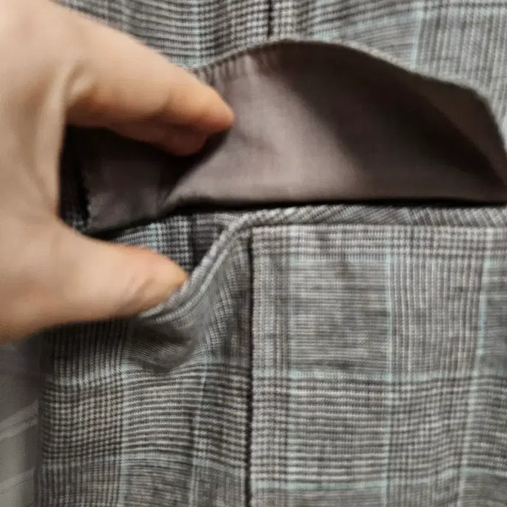 [BUNJANG] BCBG Check Linen Jacket (Size 66) / bcbg 마 체크 자켓 66사이즈