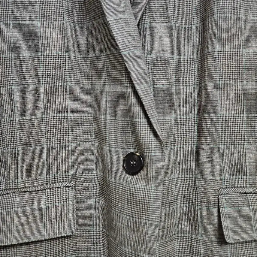 [BUNJANG] BCBG Check Linen Jacket (Size 66) / bcbg 마 체크 자켓 66사이즈