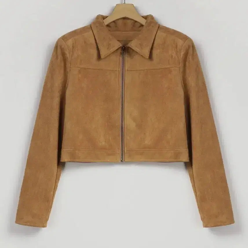 [BUNJANG] Twit Kidman Suede Crop Jacket / 트위 키드먼 스웨이드 카라 크롭자켓