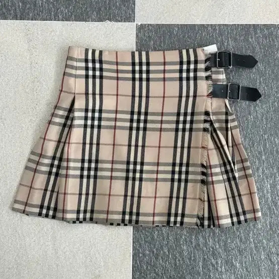 [BUNJANG] Burberry Check Mini Wrap Skirt / 버버리 체크 버클 미니 랩스커트