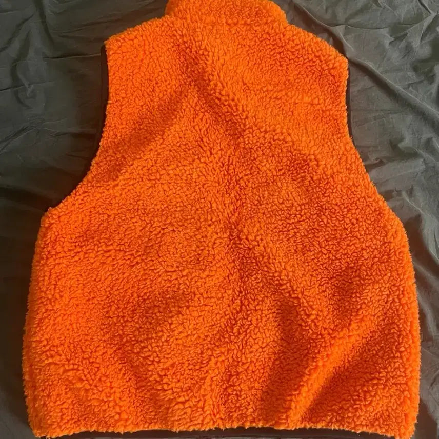 [BUNJANG] Stussy Sherpa Reversible Vest M Tangerine / [판매]스투스 쉐르파 리버시블 베스트 M사이즈