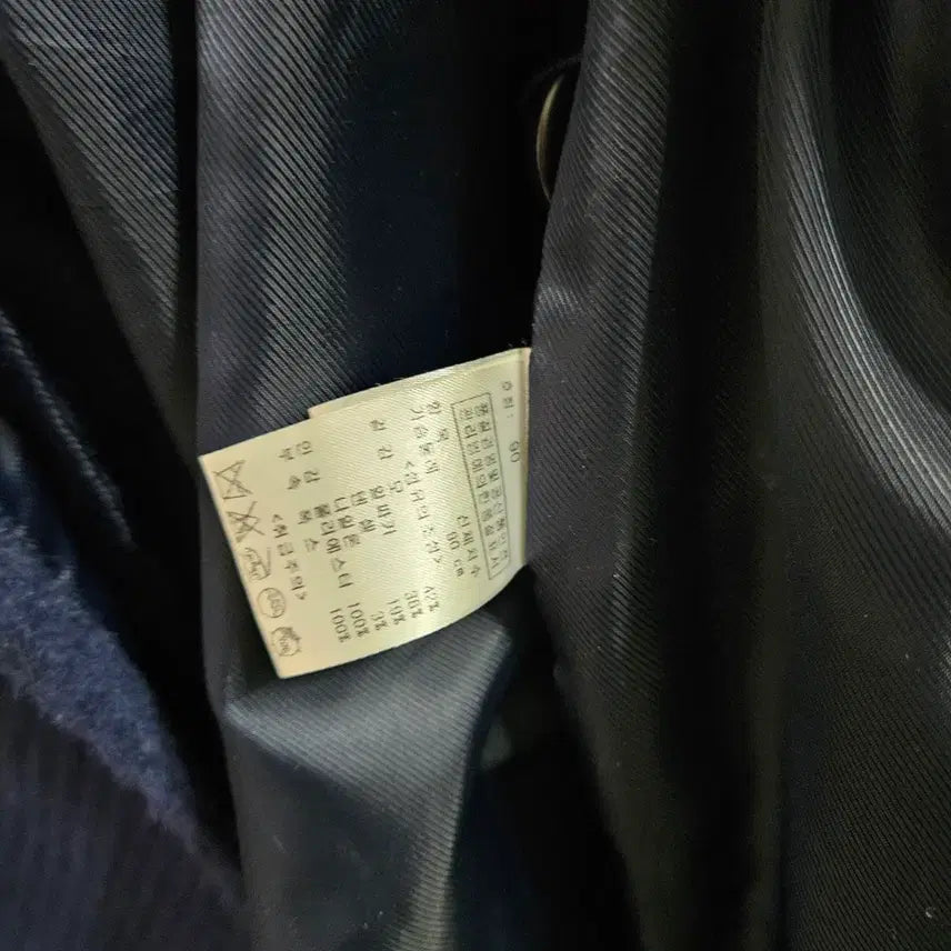 [BUNJANG] All For You Navy Long Coat with Fox Collar / 올포유네이비 롱 코트 폭스 칼라