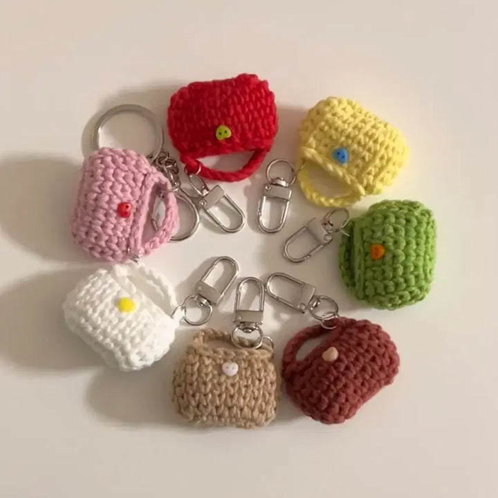 [BUNJANG] Handmade Mini Tote Bag Keychain with Xiaokeola Candy / [핸드메이드] 미니 토트백 키링 (+샤오커오라 캔디 1개)