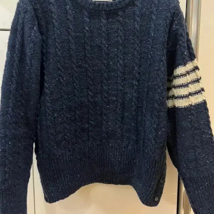 [BUNJANG] Thom Browne 4-Bar Cable Knit Navy Size 4 / 톰브라운 4바 케이블 니트 네이비 4사이즈