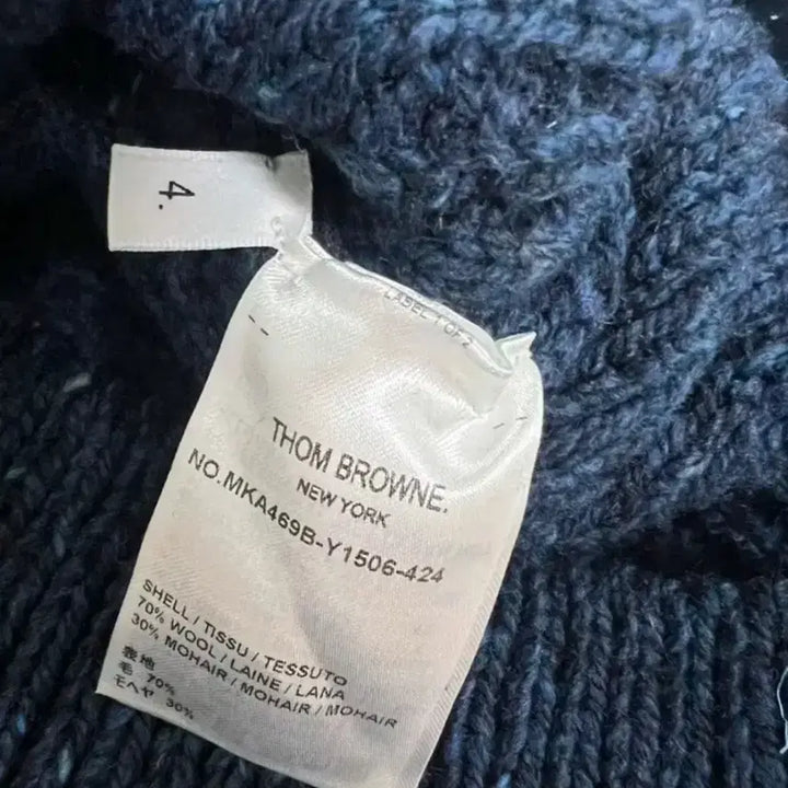 [BUNJANG] Thom Browne 4-Bar Cable Knit Navy Size 4 / 톰브라운 4바 케이블 니트 네이비 4사이즈