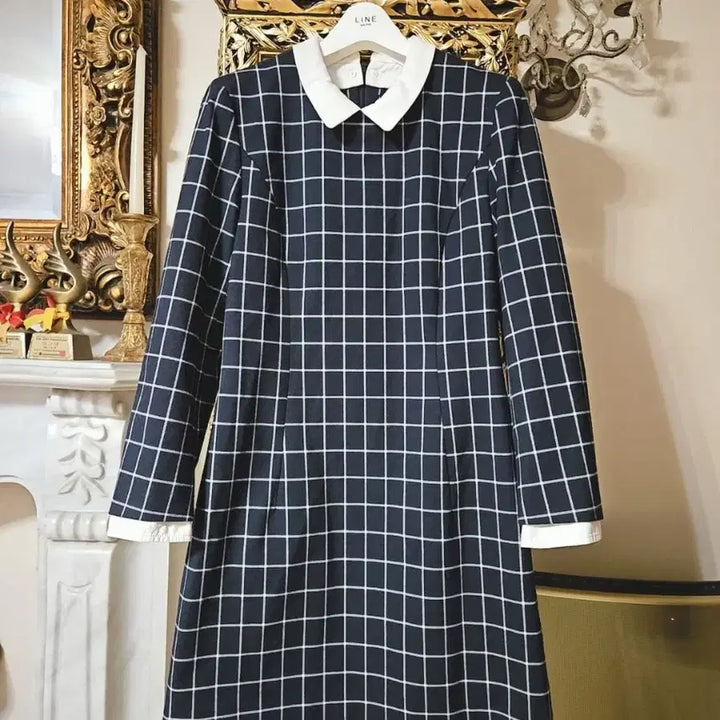[BUNJANG] Navy White Collar Dress / 네이비 화이트 카라 원피스