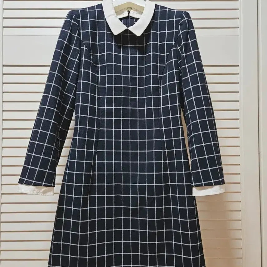 [BUNJANG] Navy White Collar Dress / 네이비 화이트 카라 원피스