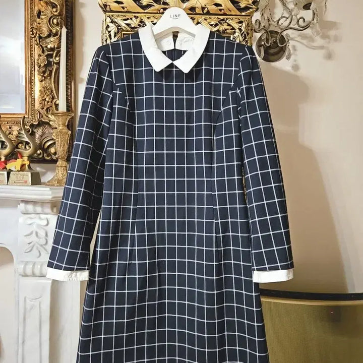 [BUNJANG] Navy White Collar Dress / 네이비 화이트 카라 원피스
