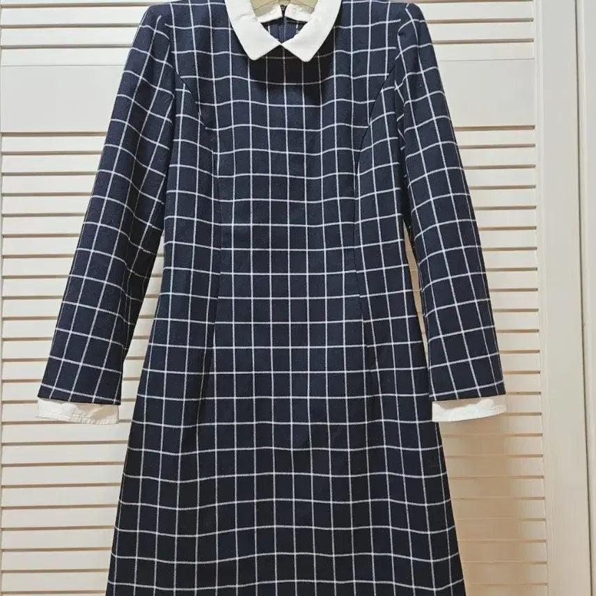 [BUNJANG] Navy White Collar Dress / 네이비 화이트 카라 원피스