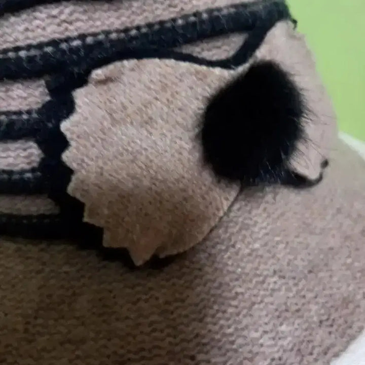 [BUNJANG] Agatha Wool Bucket Hat with Mink Ball Beanie / 여성 아가타  벙거지모자, 울버킷햇 (밍크 방울 비니)