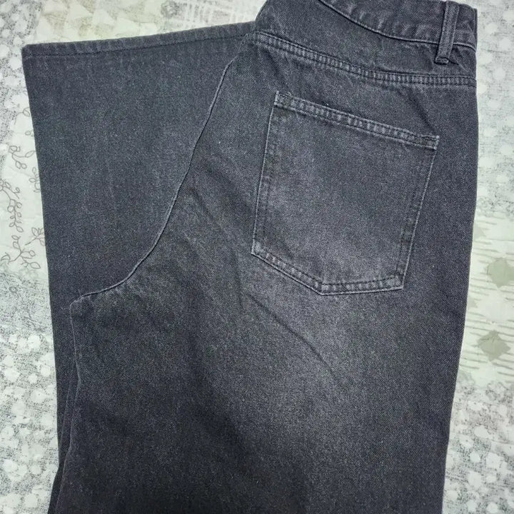 [BUNJANG] Black Wide Denim Pants 2XL / 블랙 워싱 와이드 데님 팬츠 숏 2xl