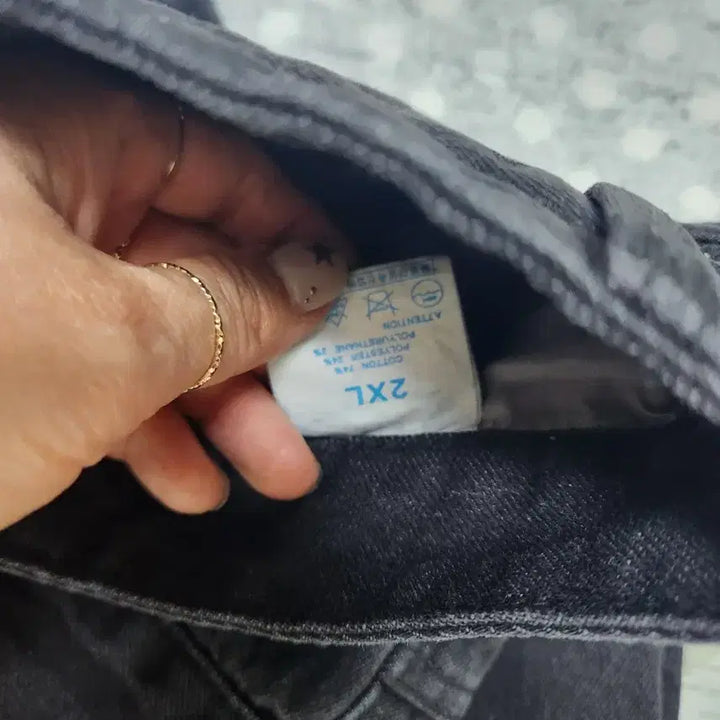 [BUNJANG] Black Wide Denim Pants 2XL / 블랙 워싱 와이드 데님 팬츠 숏 2xl