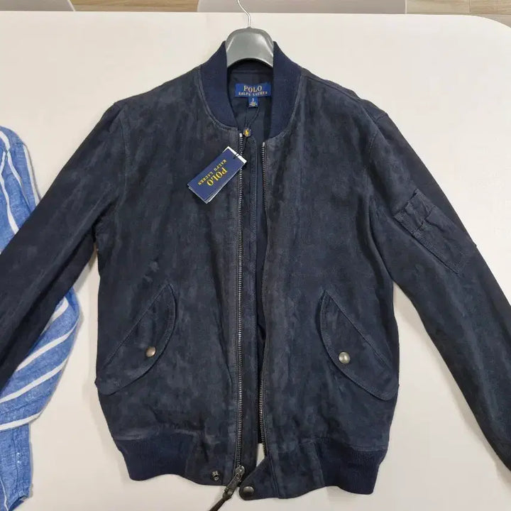 [SOLD OUT] 폴로 스웨이드 봄버 자켓 네이비 S 사이즈