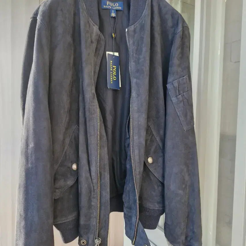 [SOLD OUT] 폴로 스웨이드 봄버 자켓 네이비 S 사이즈