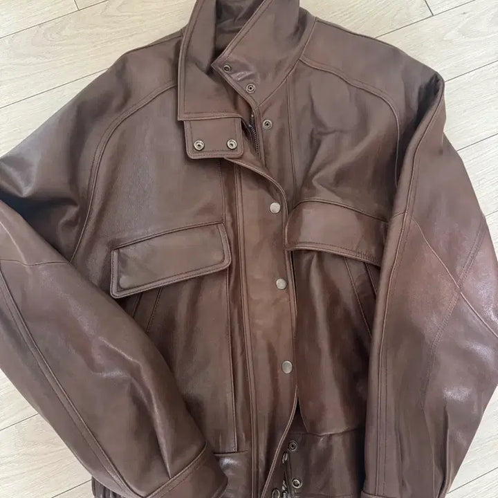 [BUNJANG] Vintage Italian High Neck Leather Blouson / 이태리 빈티지 하이넥 가죽블루종
