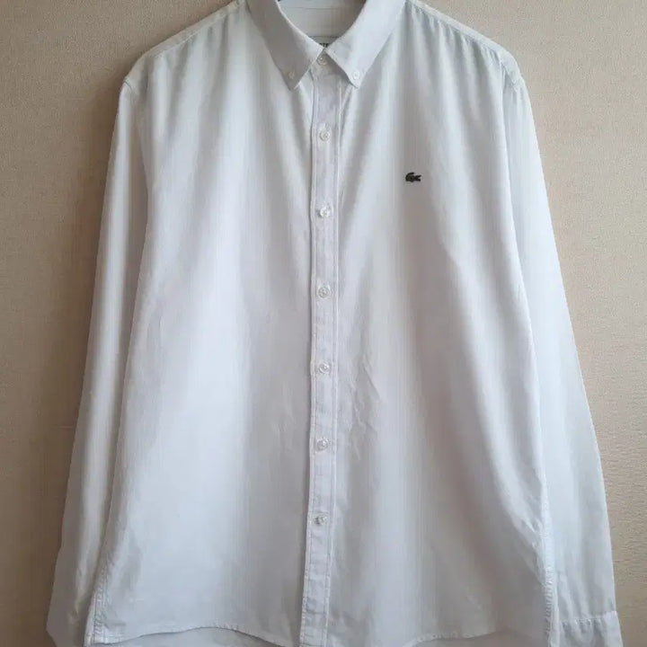 [BUNJANG] Lacoste White Shirt / 라코스테 남성 흰색 화이트 셔츠 남방