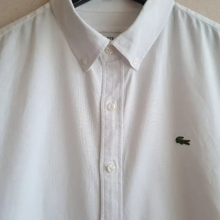 [BUNJANG] Lacoste White Shirt / 라코스테 남성 흰색 화이트 셔츠 남방