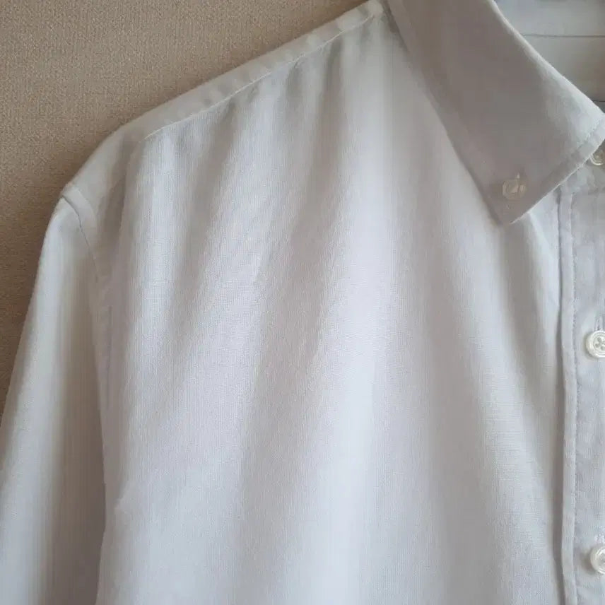 [BUNJANG] Lacoste White Shirt / 라코스테 남성 흰색 화이트 셔츠 남방