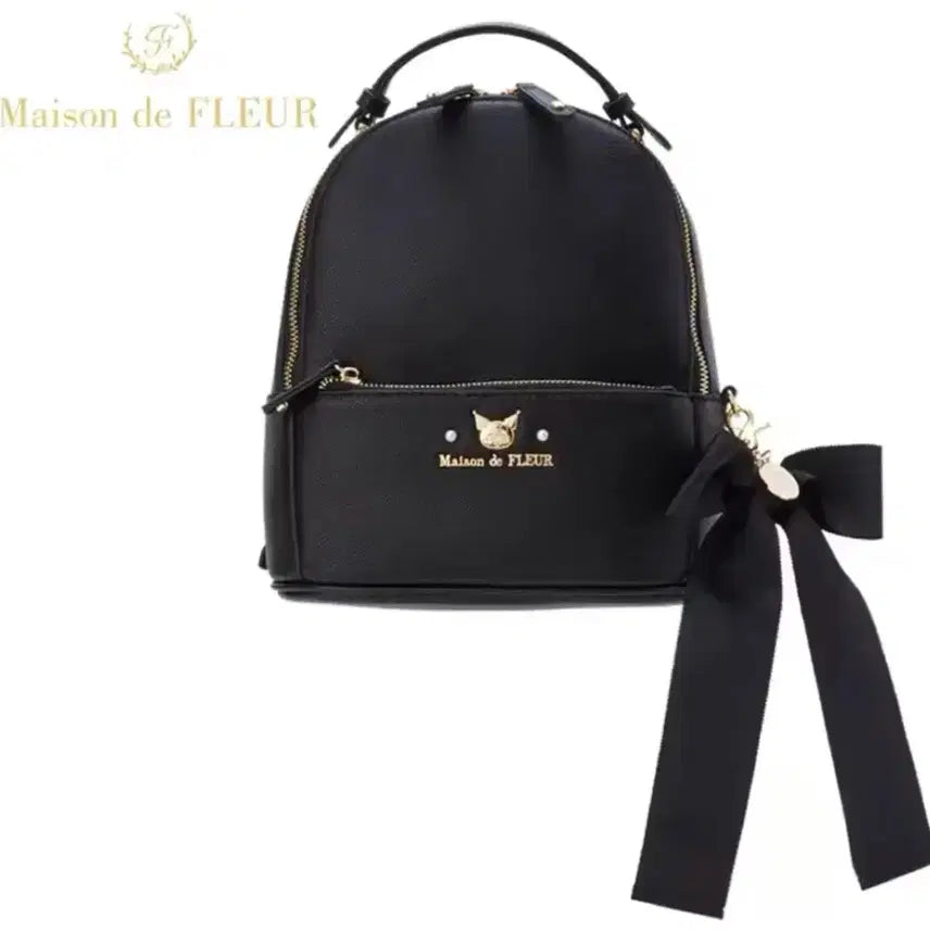 [BUNJANG] Kuromi Maison de FLEUR Backpack / 메종드플뢰르 쿠로미 백팩 가방 블랙 지뢰계 양산형 서브컬쳐