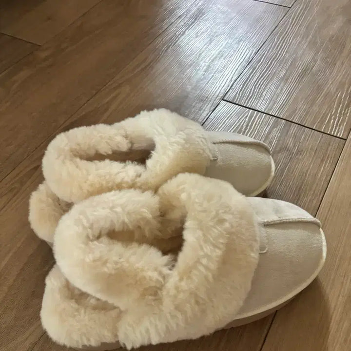 [BUNJANG] Slipper 240 / 털 베이지 슬리퍼 240