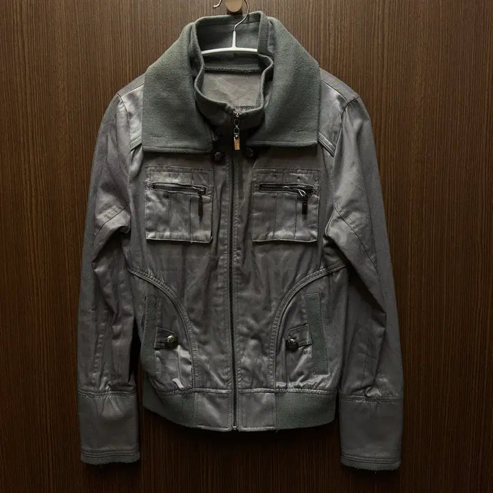 [BUNJANG] Vintage Style Gray Bomber Jacket / 빈티지 스타일 회색 봄버 자켓