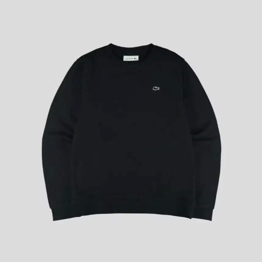 [BUNJANG] Lacoste Croc Patch Cotton Sweatshirt (Size S) / 라코스테 블랙 톤톤 크록패치 코튼 스웻 맨투맨 티셔츠 S