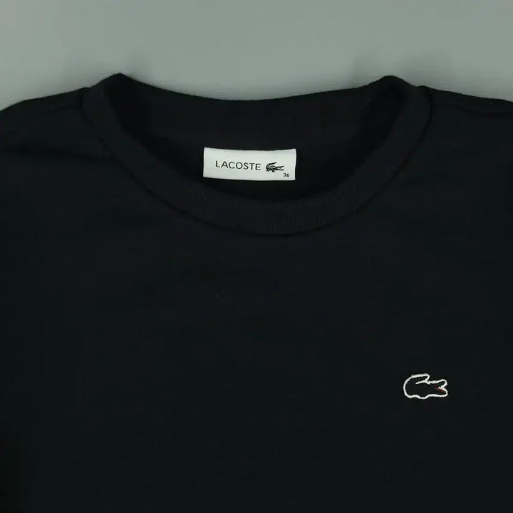 [BUNJANG] Lacoste Croc Patch Cotton Sweatshirt (Size S) / 라코스테 블랙 톤톤 크록패치 코튼 스웻 맨투맨 티셔츠 S