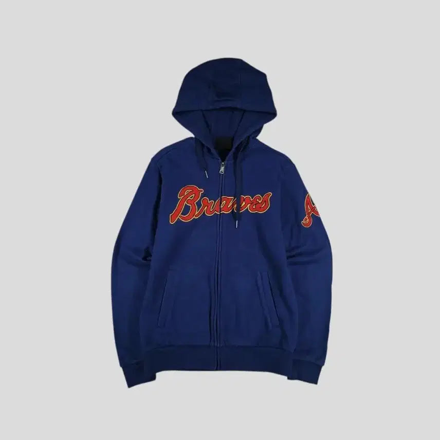 [SOLD OUT] MLB 엠엘비 피그먼트 네이비 레드 애틀랜타 브레이브스 로고 코튼 스웻