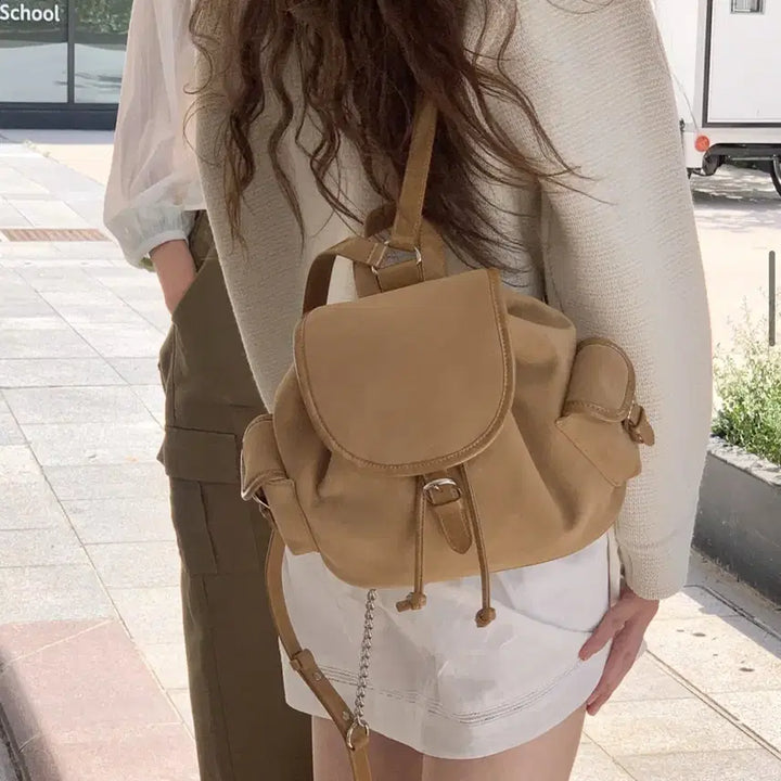 [BUNJANG] Somewhere Buttter Muffin Backpack Suede Beige / 썸웨어버터 머핀 백팩 스웨이드 베이지 새상품