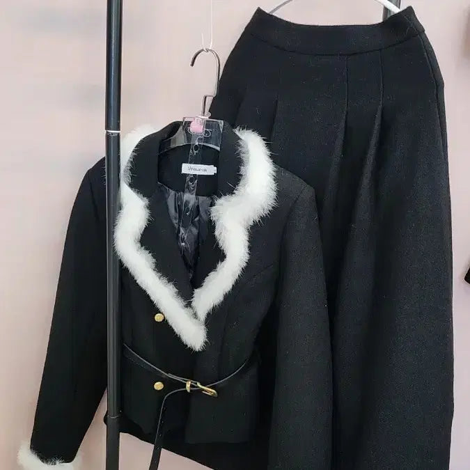 [BUNJANG] Long Skirt Set / 새상품)덕다운/핀턱롱스커트/셋업/투피스