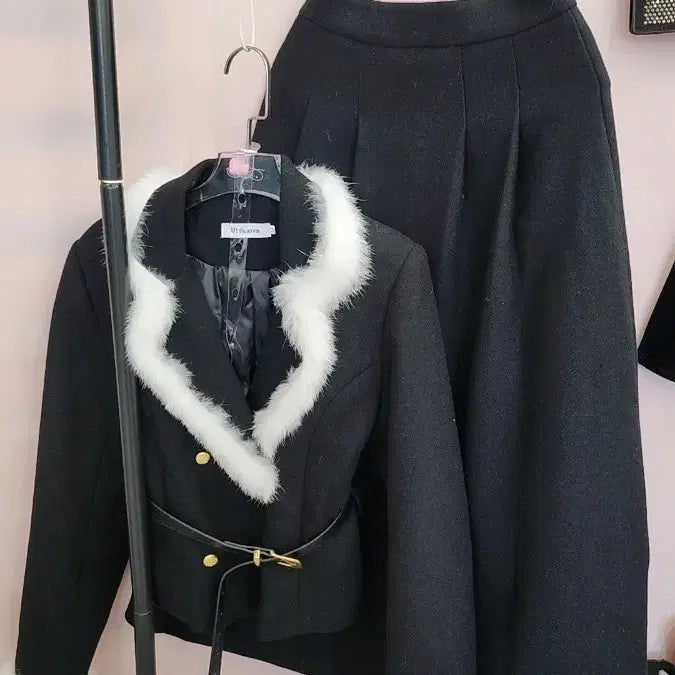 [BUNJANG] Long Skirt Set / 새상품)덕다운/핀턱롱스커트/셋업/투피스