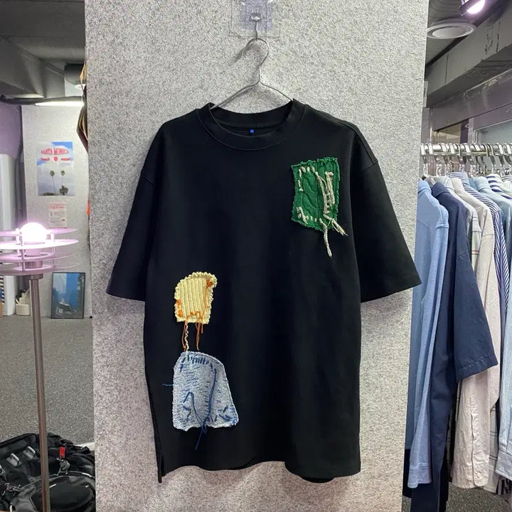 [BUNJANG] Ader Error B4160 T-shirt / 아더에러 멀티패치 블랙 반팔티 B4160