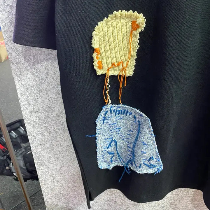 [BUNJANG] Ader Error B4160 T-shirt / 아더에러 멀티패치 블랙 반팔티 B4160