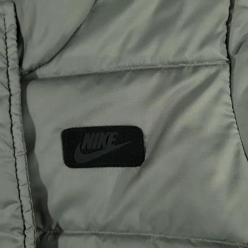 [BUNJANG] Nike Futura Logo Duck Down Padded Jacket / 나이키 그레이 블랙 퓨추라로고 립스탑 하이넥 덕다운 오리털 후드 패딩 점