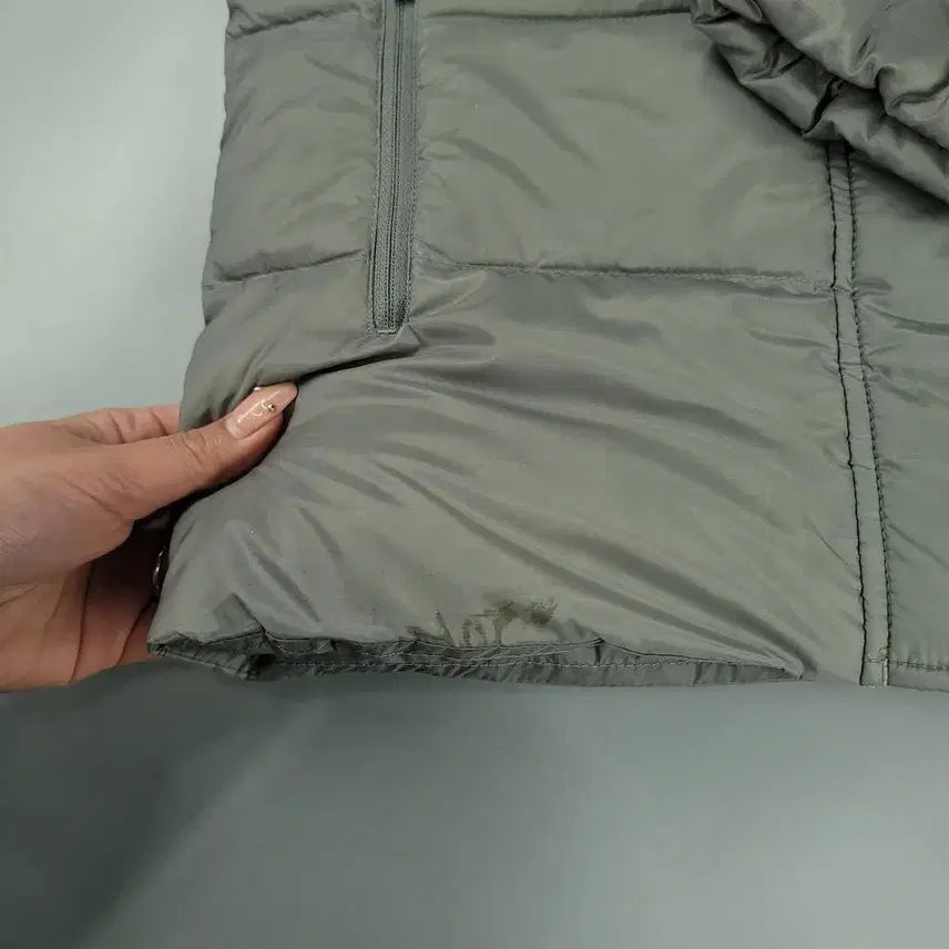 [BUNJANG] Nike Futura Logo Duck Down Padded Jacket / 나이키 그레이 블랙 퓨추라로고 립스탑 하이넥 덕다운 오리털 후드 패딩 점