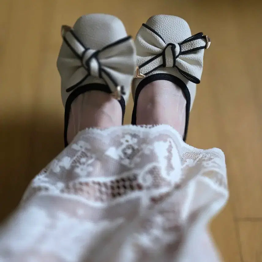 [BUNJANG] Ivory Ribbon Loafer / 아이보리 리본 로퍼