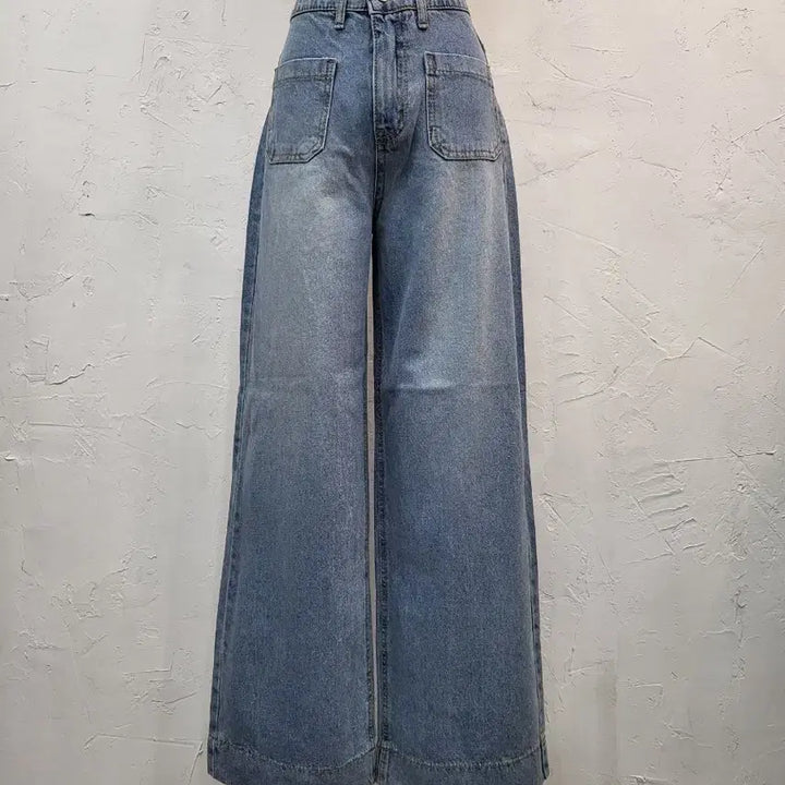 [BUNJANG] Denim Wide Pants / 청 데님 와이드 팬츠/S M L