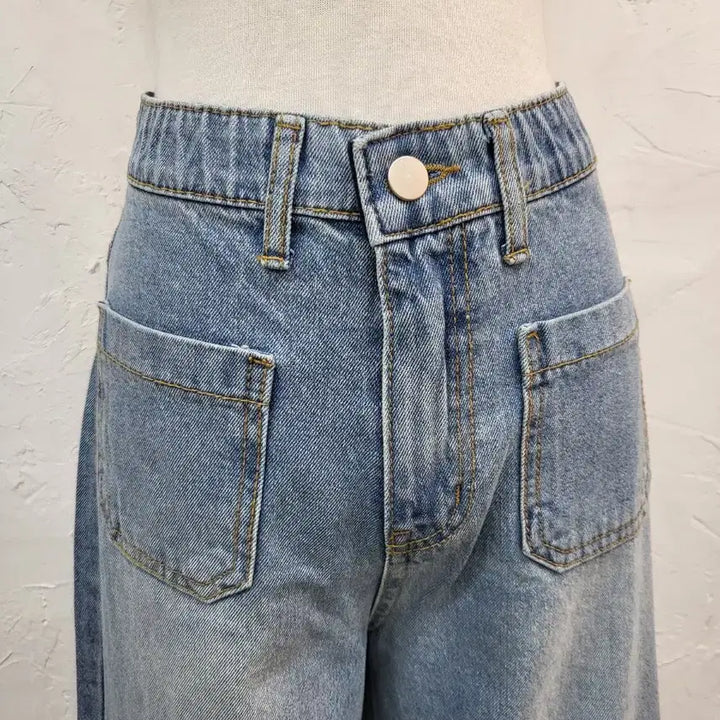 [BUNJANG] Denim Wide Pants / 청 데님 와이드 팬츠/S M L