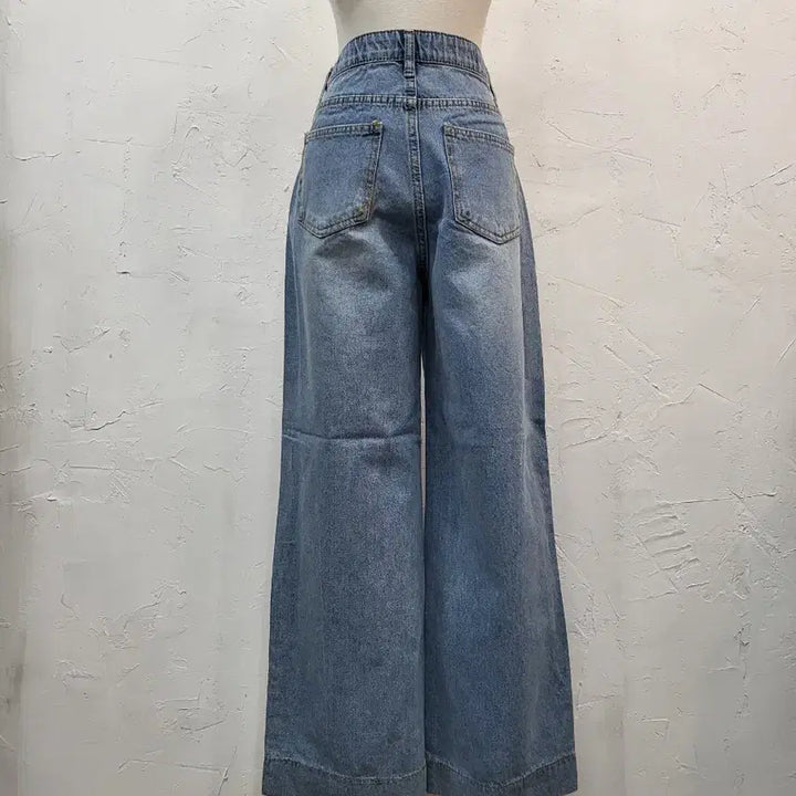 [BUNJANG] Denim Wide Pants / 청 데님 와이드 팬츠/S M L