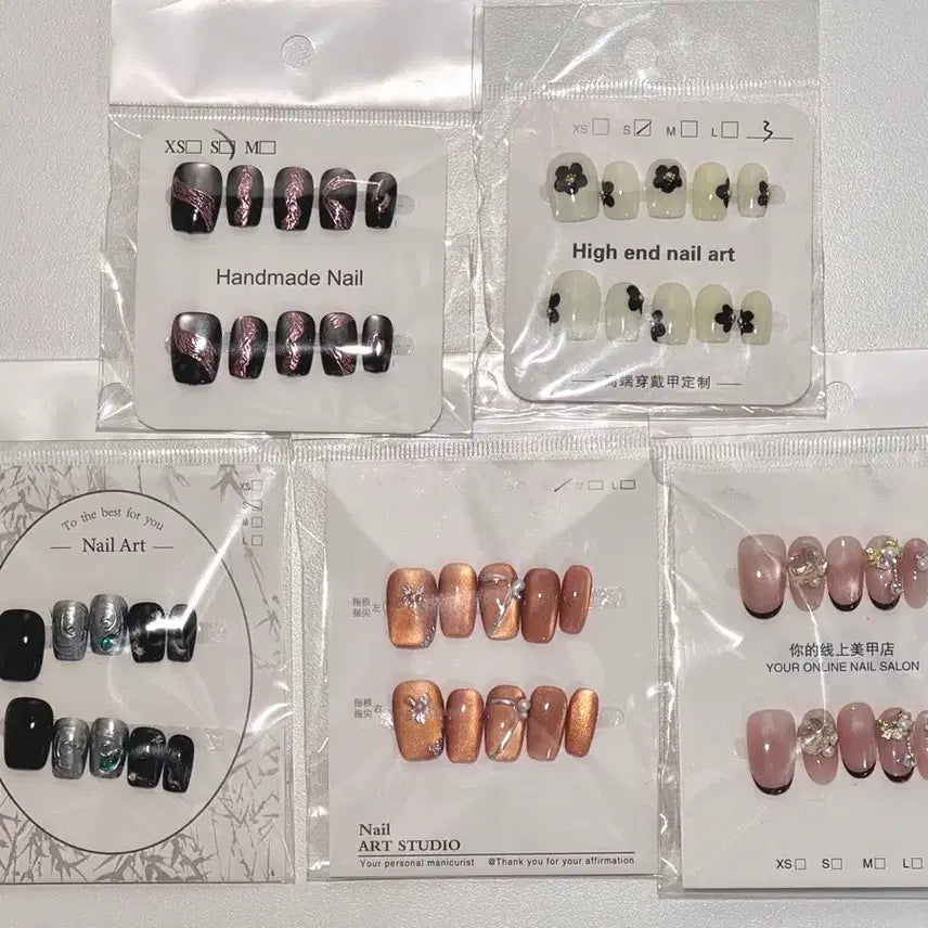 [BUNJANG] Handmade Nail Tip Set (5 Pieces) / 수제 네일팁 5종 세트 (새상품)