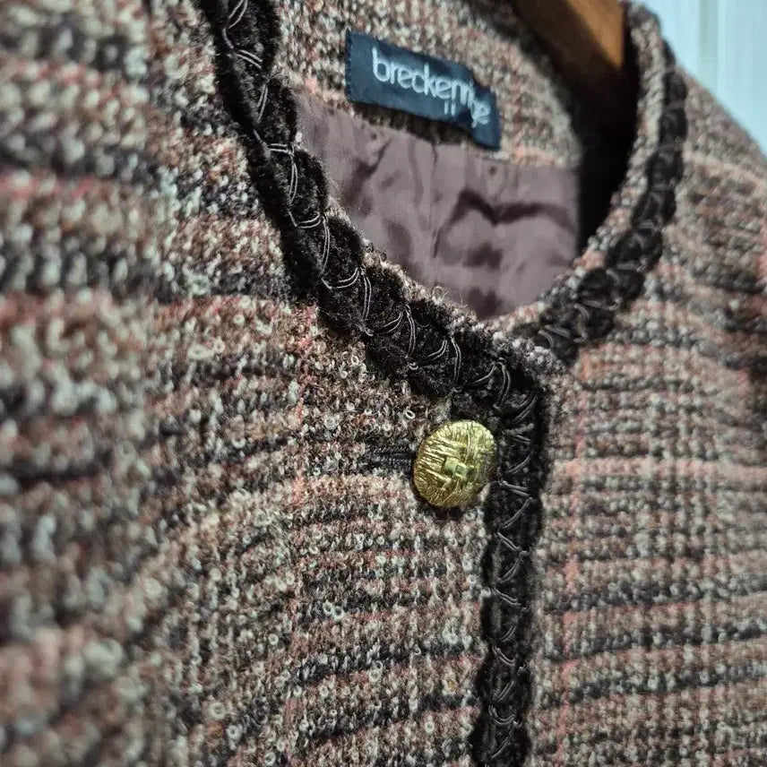 [BUNJANG] Branchi Ridge Brown Tweed Jacket / 브렌치릿지 브라운 트위드 자켓