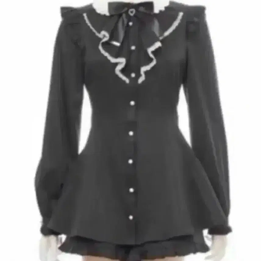 [BUNJANG] Seventeen S.Coups Black Ruffle Set Up / 시허니 블랙 러플 셋업 양지뢰