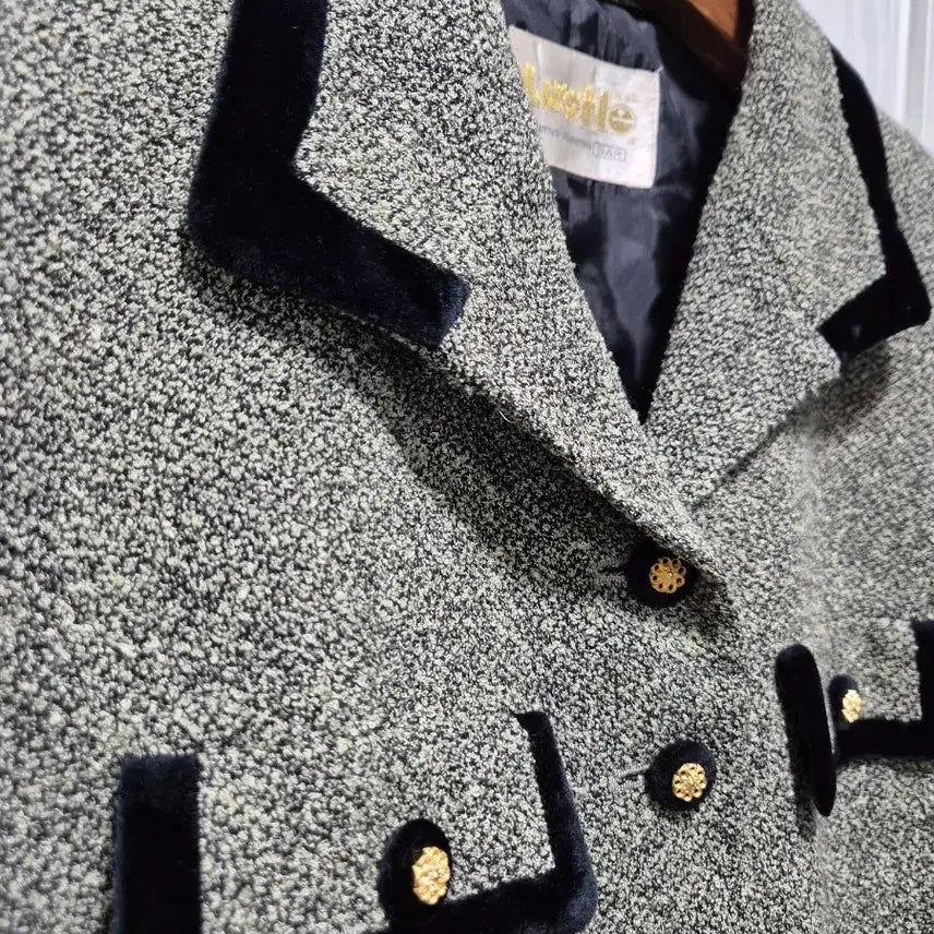 [BUNJANG] Bonne Nuit Tweed Velvet Point Jacket / (세일)JPN빈티지 본느리베 트위드 벨벳 포인트 자켓