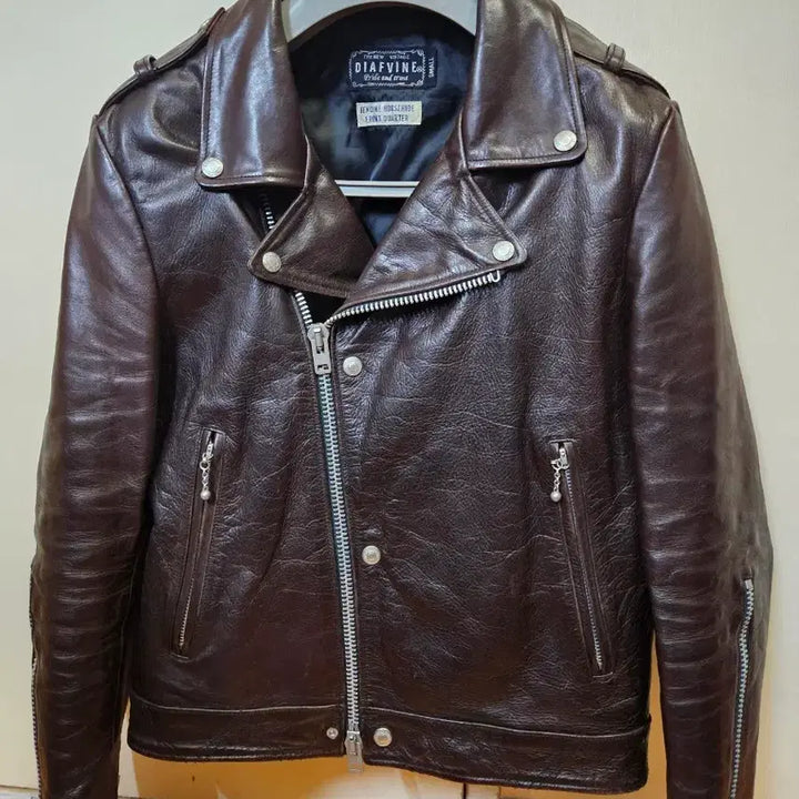 [BUNJANG] Diafvine Johnny Horsehide Leather Double Rider Jacket / 95 M) 디아프바인 죠니 홀스하이드 말가죽 더블라이더 레더 자켓