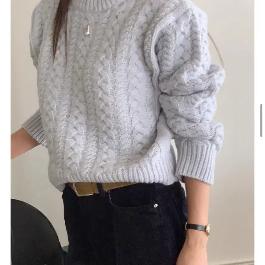 [BUNJANG] London Lace Pretzel Knit / 도매택 런던레이스 프레첼니트