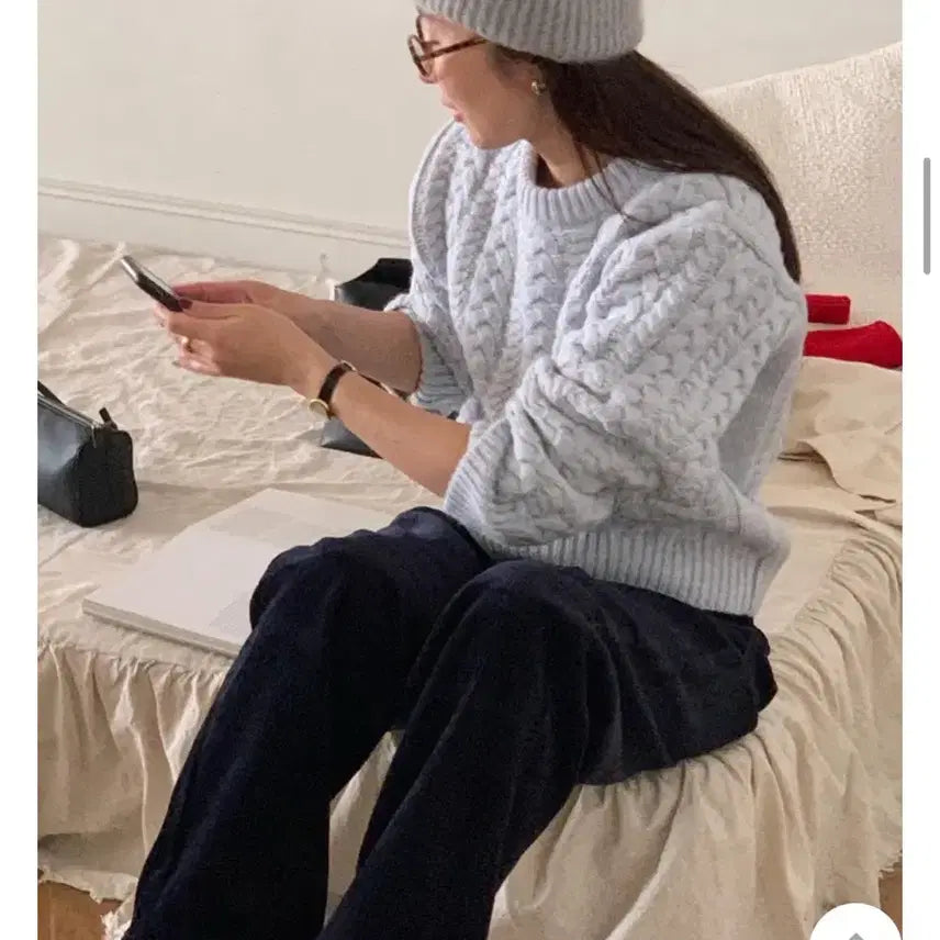 [BUNJANG] London Lace Pretzel Knit / 도매택 런던레이스 프레첼니트