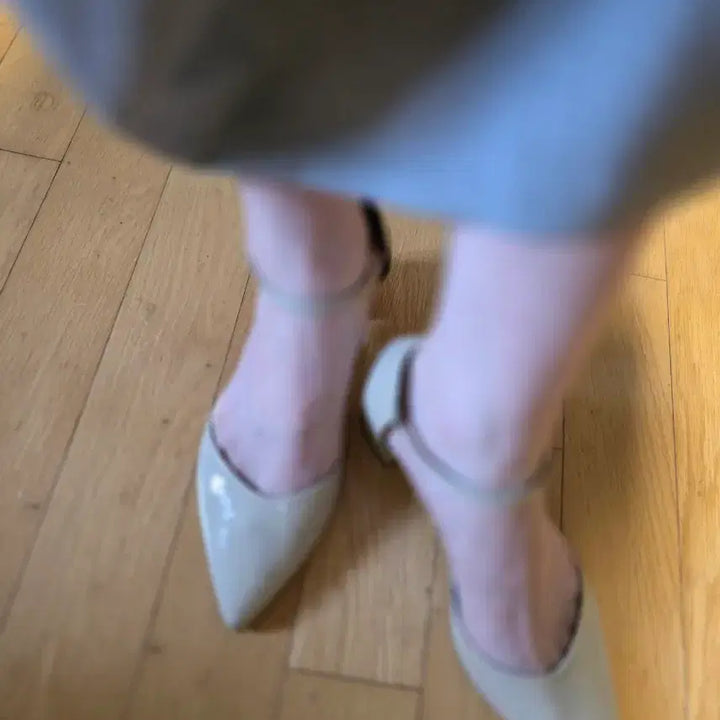 [BUNJANG] XENIA Beige Slingback Pumps (240) / [정품]  XENIA 베이지 슬링백 펌프스 240